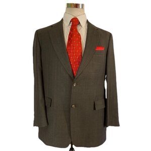 Hart Schaffner Blazer Men’s 42R Gray Suit Jacket Windowpane Sport Coat USA Made